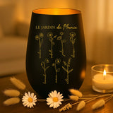 Cadeau personnalisé : photophore noir et or avec de prénoms - fabriqué par Love & Faith