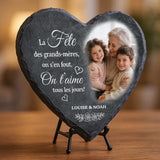 Cadeau personnalisé : cœur en ardoise avec impression résistante aux UV et aux intempéries – souvenir émouvant signé Love & Faith Cœur en ardoise avec gravure personnalisée – idée cadeau personnalisé durable et résistante aux intempéries de Love & Faith