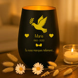 Cadeau personnalisé : photophore noir et or avec de prénoms - fabriqué par Love & Faith