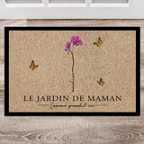 L'amour grandit ici - Paillasson avec fleurs et prénoms pour maman