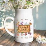 2 Personalisiertes Geschenk - Weiße Vase mit Henkel mit persönlichem Spruch und Namen