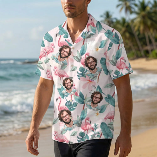 Chemise hawaïenne personnalisable Summer Vibes avec arrière-plans colorés et photo personnalisée – Motiv 2