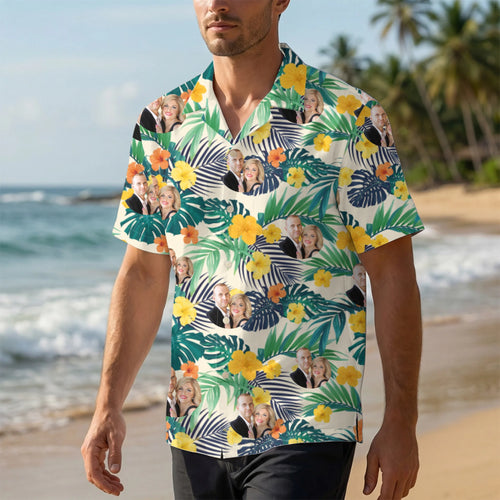 Chemise hawaïenne personnalisable avec photo et design coloré à l'hawaïenne – Motiv 2