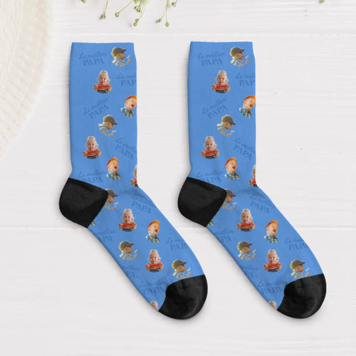 Chaussettes personnalisées Meilleur Papa avec design customisable pour parents et grands-parents – Motiv 2