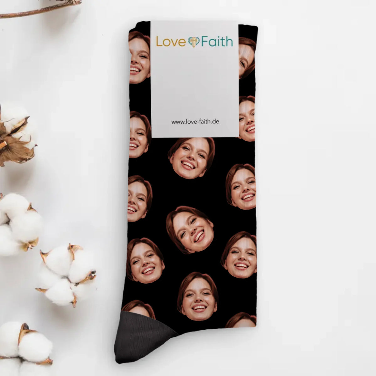 Chaussettes personnalisées avec photos de visages, design unique et confortable pour amis et famille