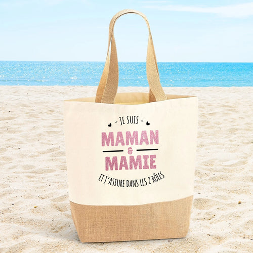 Sac personnalisable Parents Je suis à la fois avec poignées solides et impression DTF – Motiv 2