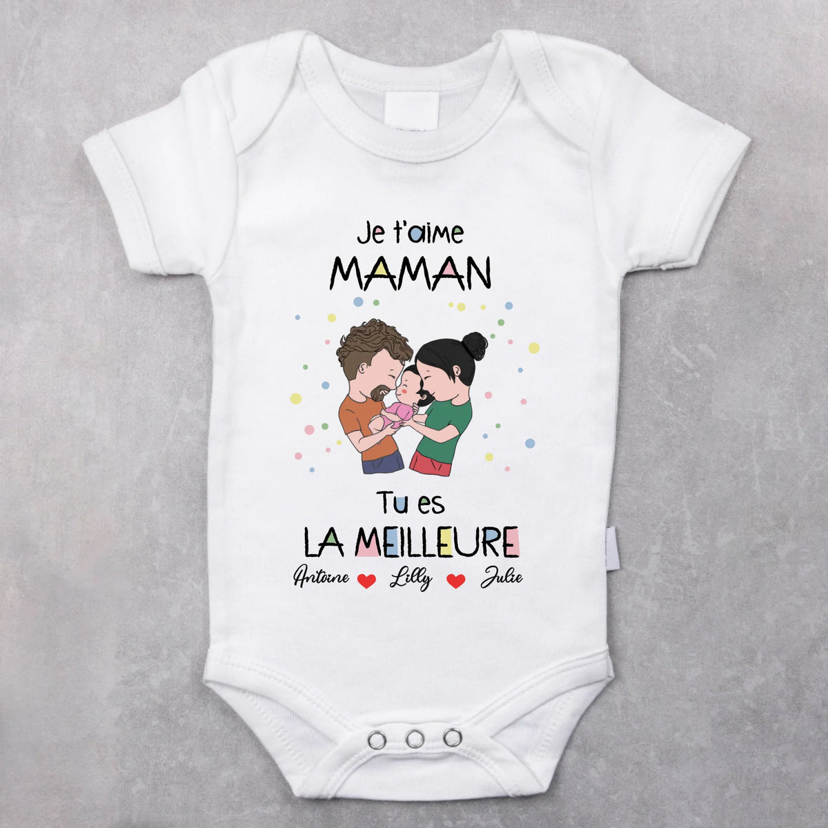 Body bébé personnalisé pour fête des mères et pères, coton doux et confortable