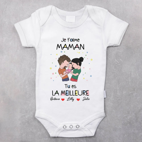 Body bébé personnalisé pour fête des mères et pères, coton doux et confortable