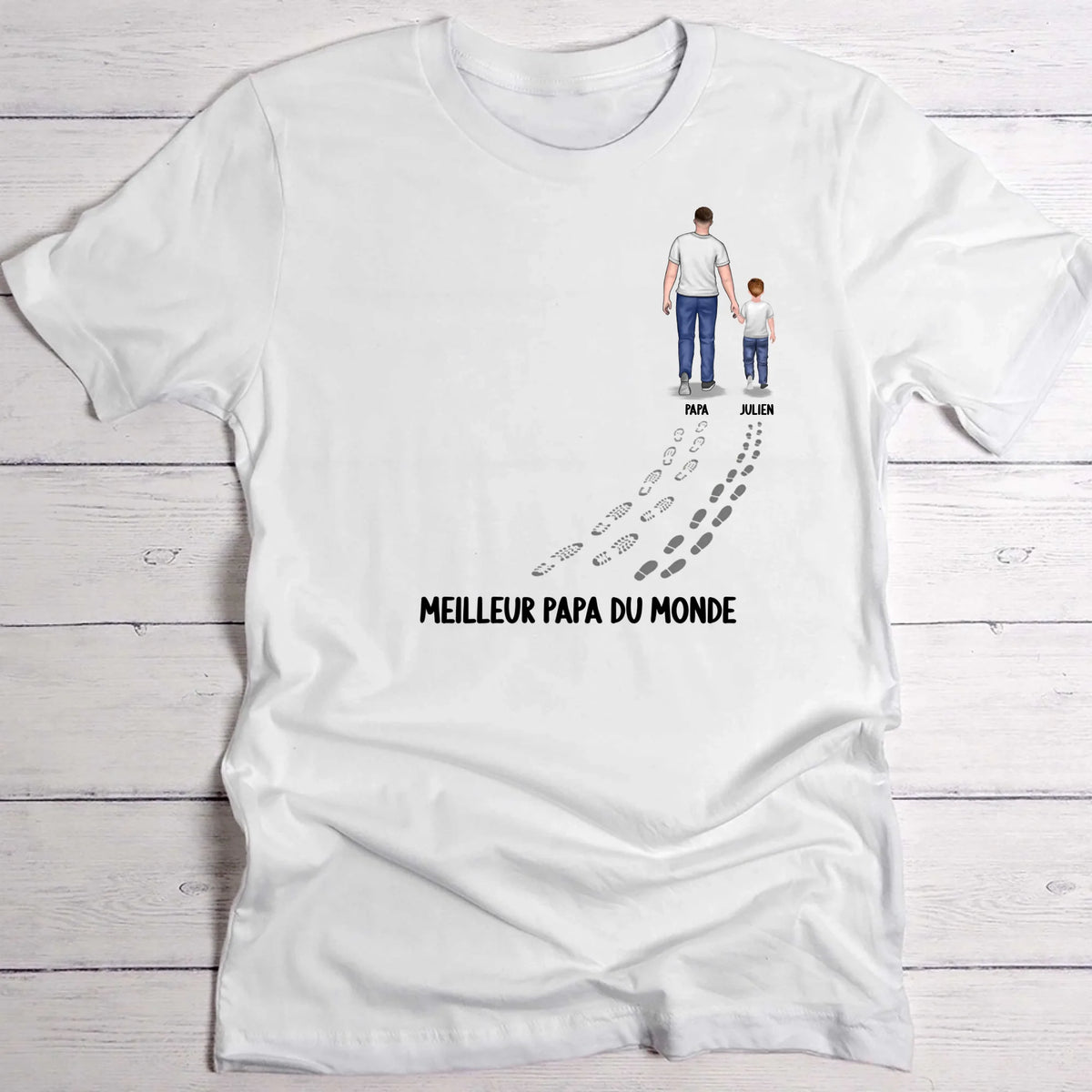 T-shirt blanc personnalisable avec ton design – fabriqué par Love & Faith