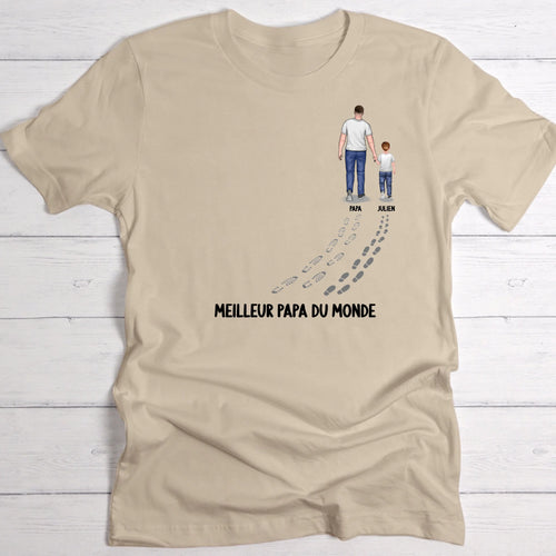 T-shirt beige personnalisable avec ton design – fabriqué par Love & Faith