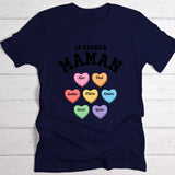 T-shirt bleu marine personnalisable avec ton design – fabriqué par Love & Faith
