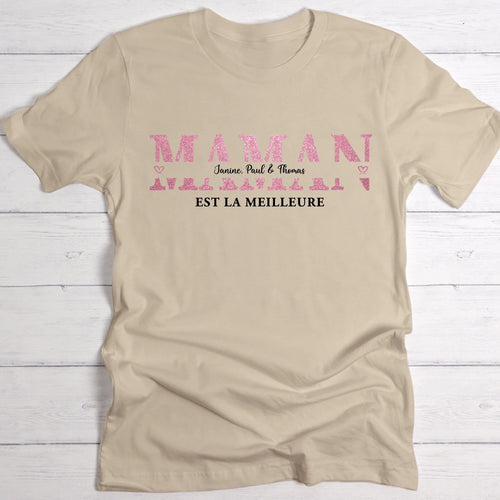 T-shirt beige personnalisable avec ton design – fabriqué par Love & Faith
