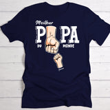 T-shirt bleu marine personnalisable avec ton design – fabriqué par Love & Faith