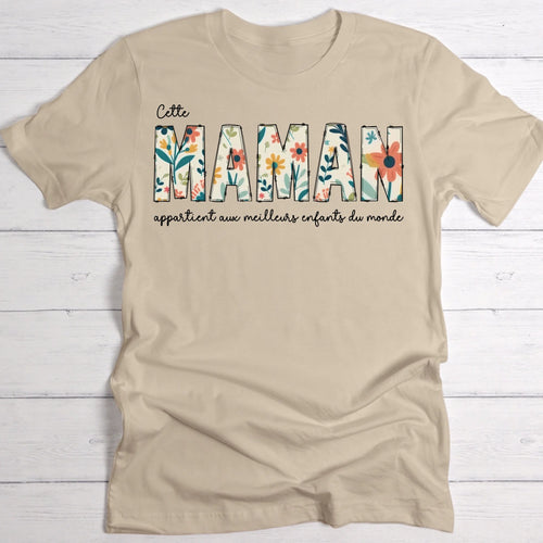 T-shirt beige personnalisable avec ton design – fabriqué par Love & Faith