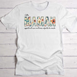 Meilleure maman - T-Shirt à fleurs personnalisable pour maman ou mamie