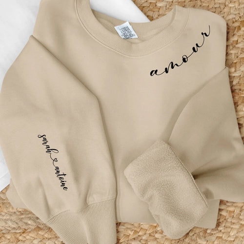 Sweat couple personnalisable Amour avec impression DTF haute qualité, matière premium douce – Motiv 2