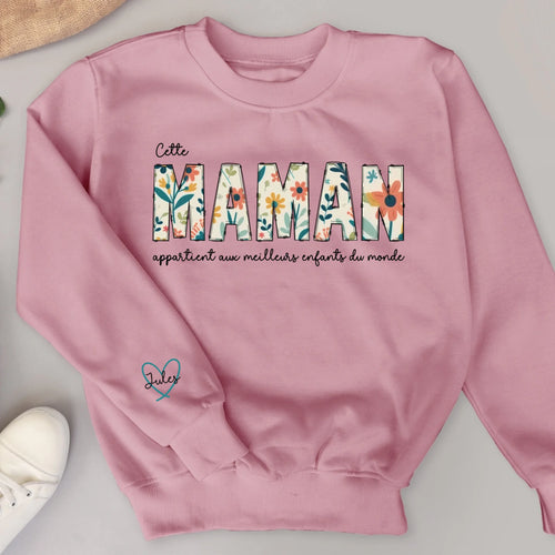 Sweat personnalisable fleurs pour maman, design Meilleure maman avec impression DTF haute qualité – Motiv 2