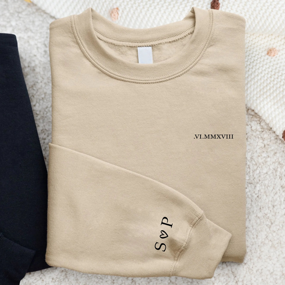 Sweat personnalisé couple Nous deux avec prénoms et date d'anniversaire, qualité premium