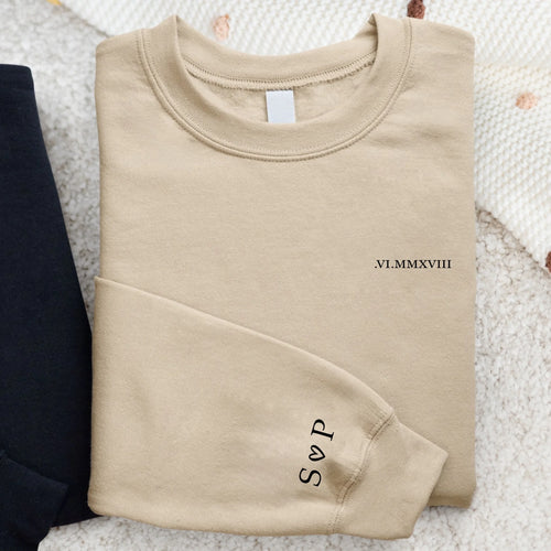 Sweat personnalisé couple Nous deux avec prénoms et date d'anniversaire, qualité premium
