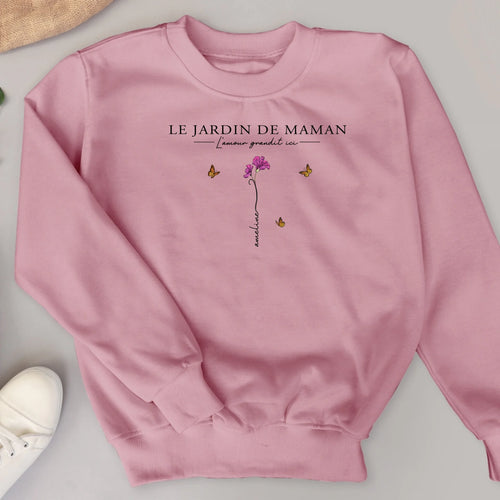 Sweat personnalisable L'amour grandit ici avec noms enfants pour mamie, impression DTF qualité premium – Motiv 2