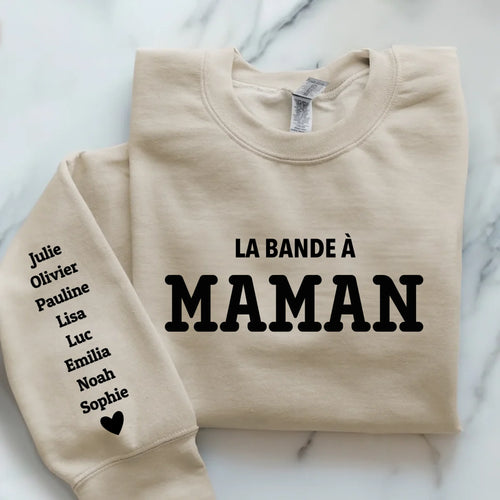 Sweat personnalisé Mamie et Maman La Bande à Mamie, impression DTF haute qualité, matière douce premium