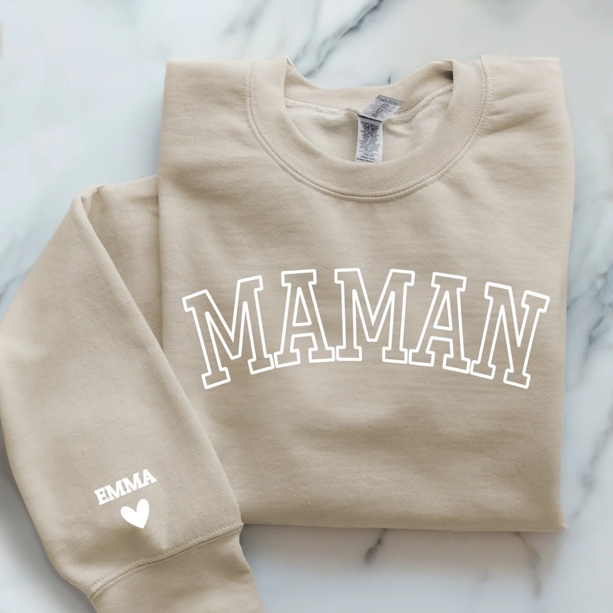Sweat personnalisé pour maman avec nom en impression, matière douce premium