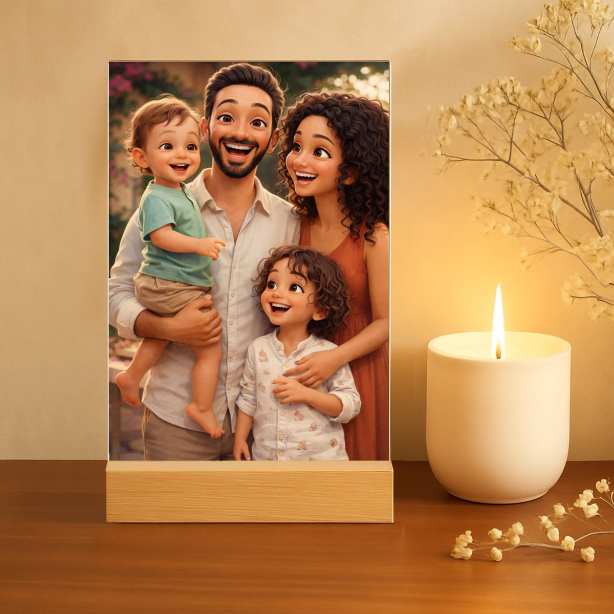 Acrylaufsteller personnalisé Cartoon Love Papa avec impression UV, support acrylique stable pour la fête des Pères