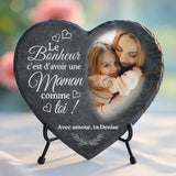 Cadeau personnalisé : cœur en ardoise avec impression résistante aux UV et aux intempéries – souvenir émouvant signé Love & Faith Cœur en ardoise avec gravure personnalisée – idée cadeau personnalisé durable et résistante aux intempéries de Love & Faith