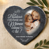 Cadeau personnalisé : cœur en ardoise avec impression résistante aux UV et aux intempéries – souvenir émouvant signé Love & Faith Cœur en ardoise avec gravure personnalisée – idée cadeau personnalisé durable et résistante aux intempéries de Love & Faith