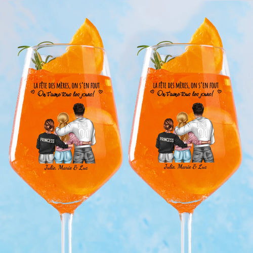 Verre à vin personnalisé 450 ml avec gravure pour Fête des Mères et Pères, design Tous les jours – Motiv 2