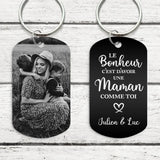 Bonheur - Parents-Porte-clés (gravé - noir/blanc)