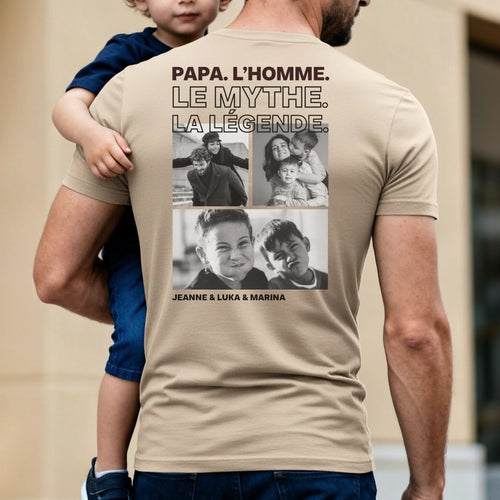 T-shirt personnalisé Papa coton oversize avec imprimé au dos – L'homme. La légende. – Motiv 2