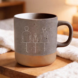 Personalisierte Tasse Steingut grau meliert von Love & Faith