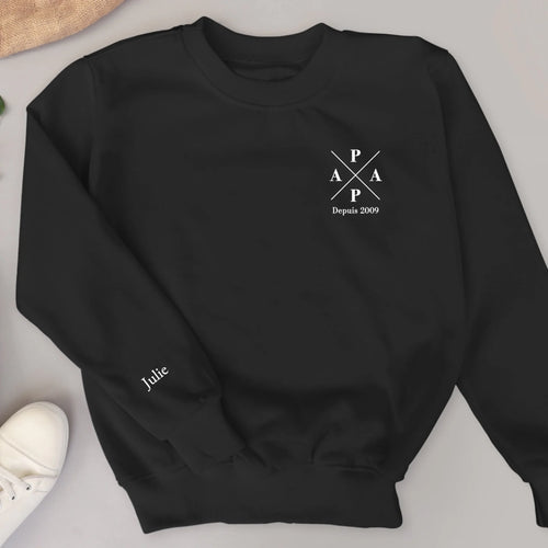 Sweater papa personnalisé avec noms d'enfants, impression DTF haute qualité, matière premium – Motiv 2