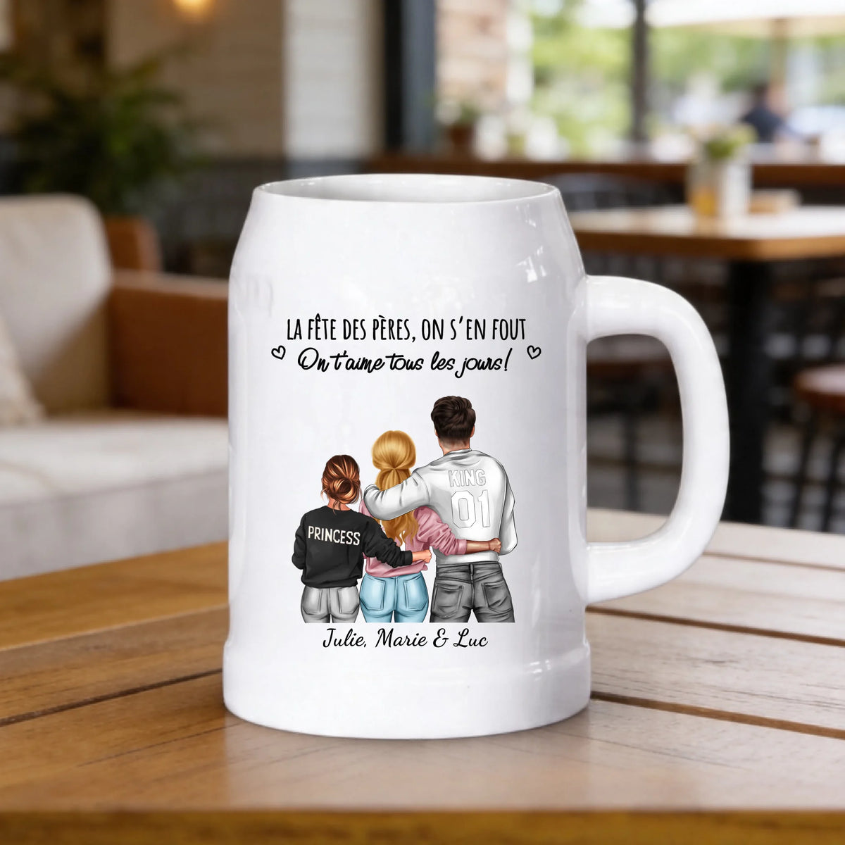 Chope à bière personnalisée en céramique Tous les jours pour papa et papy