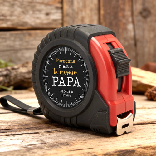 Mètre ruban personnalisé Papa 5 mètres avec texte gravé et fonction de verrouillage – Motiv 2