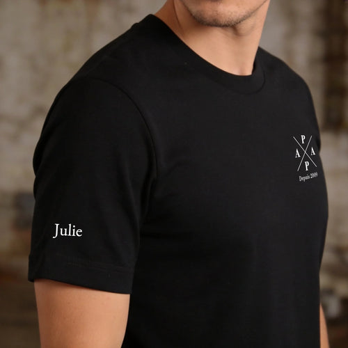 T-shirt papa personnalisé avec prénoms d'enfants, 100% coton, impression DTF haute qualité