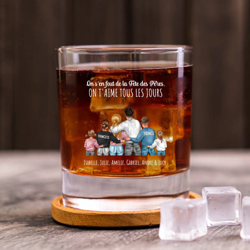 Verre à whisky personnalisé avec gravure des prénoms pour maman et papa, design Tous les jours – Motiv 2