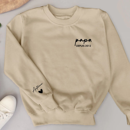 Sweat personnalisé papa Notre Papa avec prénoms enfants, impression de haute qualité – Motiv 2