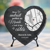 Cadeau personnalisé : cœur en ardoise avec impression résistante aux UV et aux intempéries – souvenir émouvant signé Love & Faith Cœur en ardoise avec gravure personnalisée – idée cadeau personnalisé durable et résistante aux intempéries de Love & Faith
