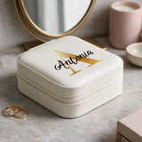 Étui à bijoux personnalisé en cuir PU avec initiale gravée, intérieur doux - Initiale – Motiv 17