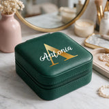 Étui à bijoux personnalisé en cuir PU avec initiale gravée, intérieur doux - Initiale – Motiv 20