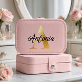 Écrin à bijoux rose en cuir PU avec personnalisation – fabriqué par Love & Faith