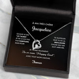 Chaîne couple personnalisée argent Sterling S925 avec zirconia, fermoir mousqueton et boîte cadeau
