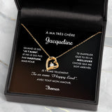 Chaîne couple personnalisée argent Sterling S925 avec zirconia, fermoir mousqueton et boîte cadeau – Motiv 4