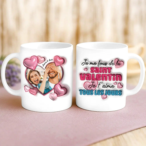 Cadeau personnalisé - mug blanc avec message et prénoms imprimés – idée cadeau unique de Love & Faith