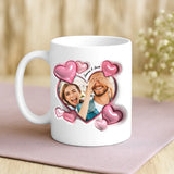 Cadeau personnalisé - mug blanc avec message et prénoms imprimés – idée cadeau unique de Love & Faith