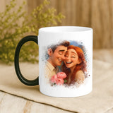 Tasse personnalisée couple effet cartoon avec photo et prénoms – cadeau Saint-Valentin – Motiv 8