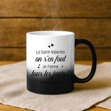 Tasse personnalisée couple effet cartoon avec photo et prénoms – cadeau Saint-Valentin – Motiv 9