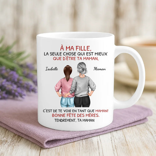 Cadeau personnalisé - mug blanc avec message et prénoms imprimés – idée cadeau unique de Love & Faith